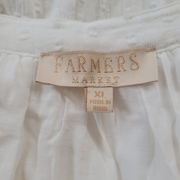 Farmers Market XL Embroidered Floral Long Sleeve Tiered Maxi Dress White - Picture 15 of 16